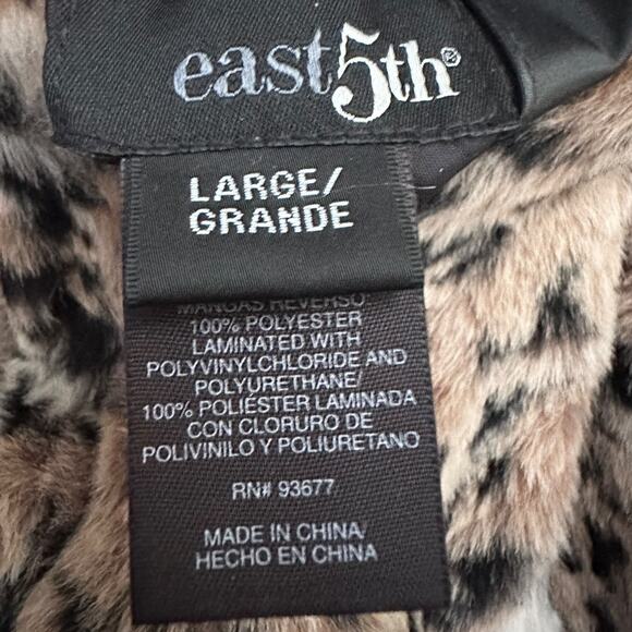 East 5th Women’s Reversible Faux Fur Leopard Print Black Vest Size Large - Picture 7 of 9